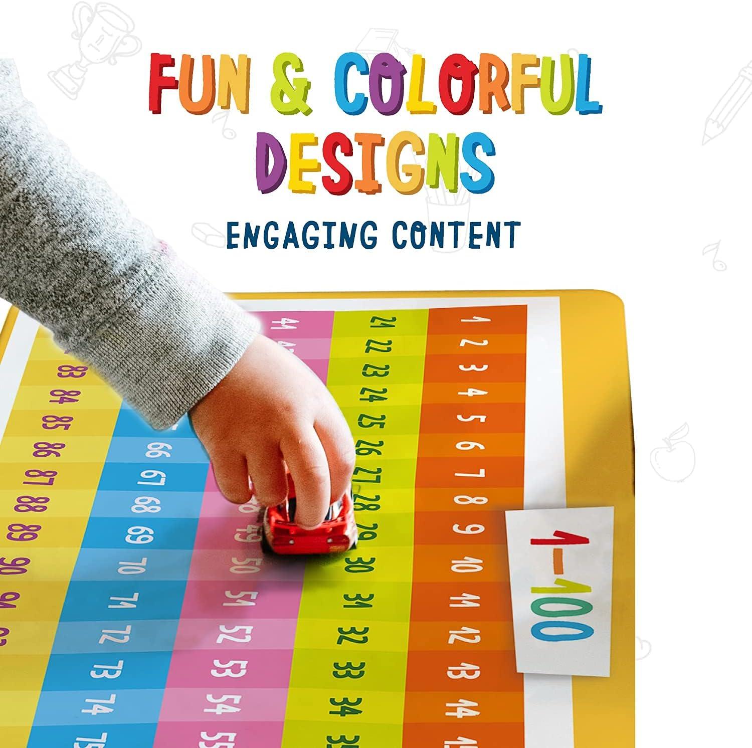 imageMerka 4 Pack Educational Placemat for Kids amp Toddlers Reusable Washable Mat with Secure Grip Back for Dining Table Learning Letters Numbers Shapes Colors17 x 11 inchesOpposites Days Months Numbers