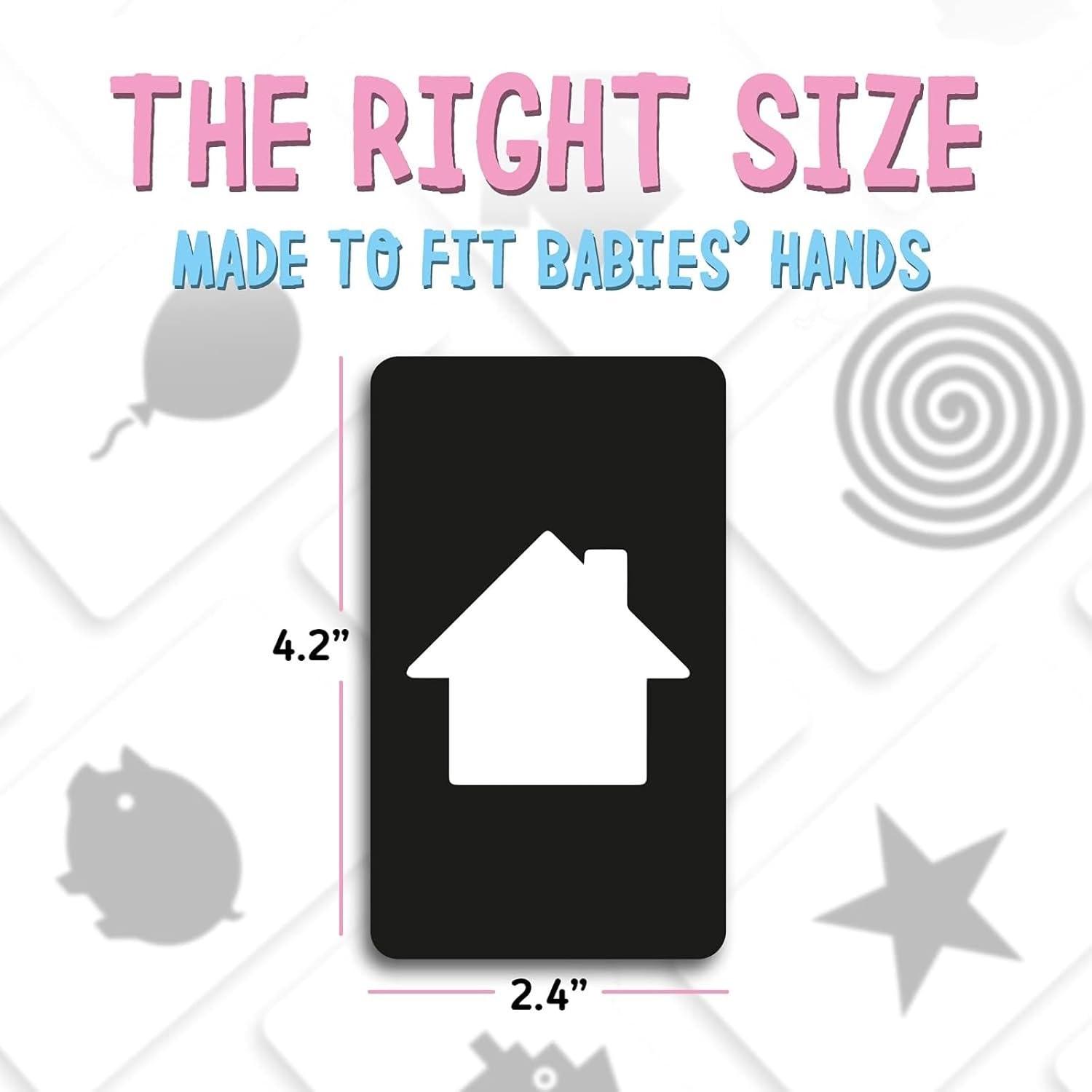 imageMerka Newborn Toys amp Sensory Flash Cards for Babies High Contrast Baby Cards 50Pack Paper 24 in x 42 in Black amp White Visual Stimulation amp Brain Development for 03 Months2 High Contrast Baby Cards