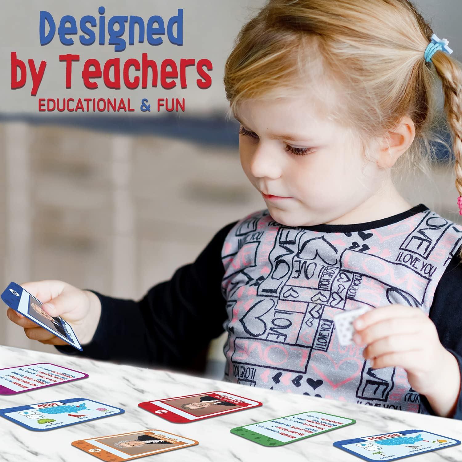 imageMerka US Presidents amp State Capitals Flash Cards 96Pack Multicolor 35 x 25 in Educational Flashcards for Kids Homeschool amp Learning Games