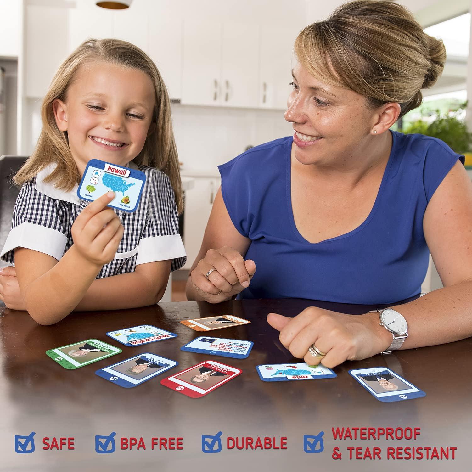 imageMerka US Presidents amp State Capitals Flash Cards 96Pack Multicolor 35 x 25 in Educational Flashcards for Kids Homeschool amp Learning Games