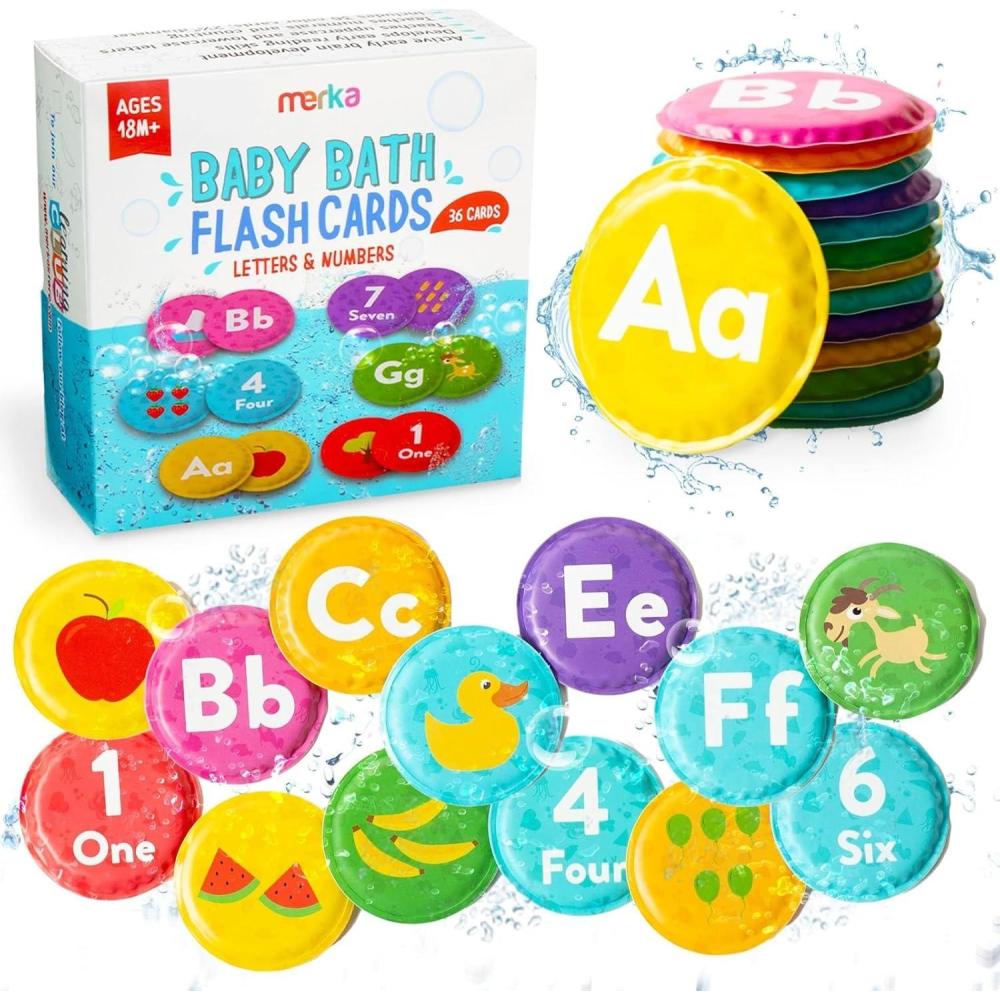 imagemerka Bath Toys Flash Cards 30Pack 225Inch EVA Foam Multicolor Baby Bath Toys amp Memory Matching Game amp Bathtub Flash CardsLetters and Numbers