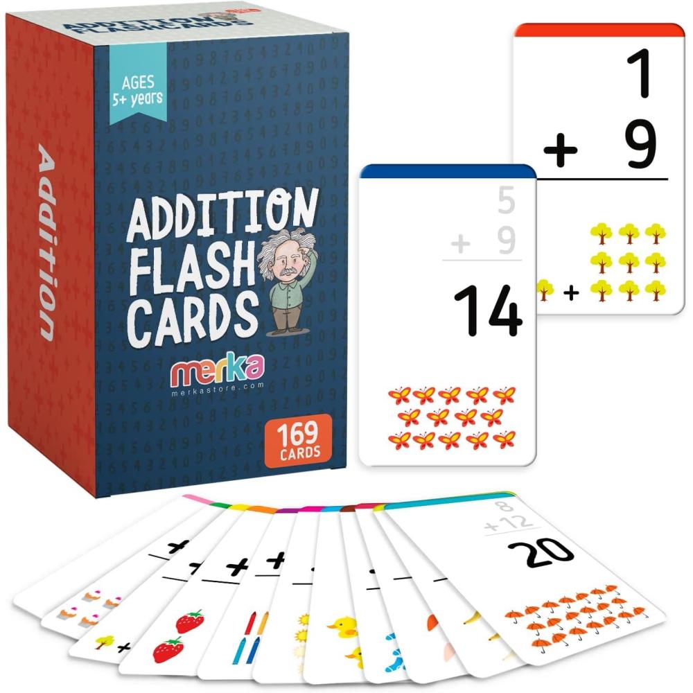 imagemerka Math Flash Cards 169 Flashcards in Total Addition Learning Mathematics Preschool Math Create Game for Kids Classroom and Homeschool Toys 1st to 4th Graders Ages 4141 Set 169 Pcs