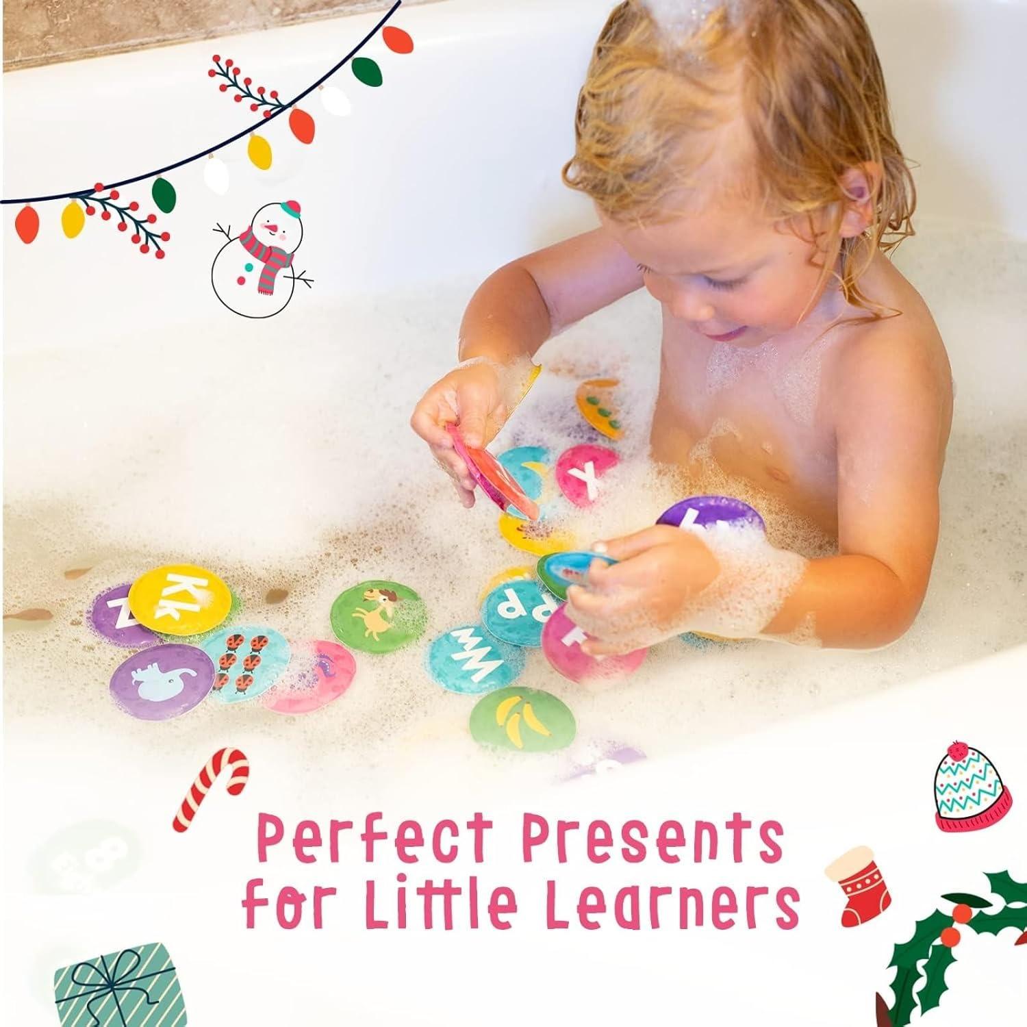 imagemerka Bath Toys Flash Cards 30Pack 225Inch EVA Foam Multicolor Baby Bath Toys amp Memory Matching Game amp Bathtub Flash CardsLetters and Numbers