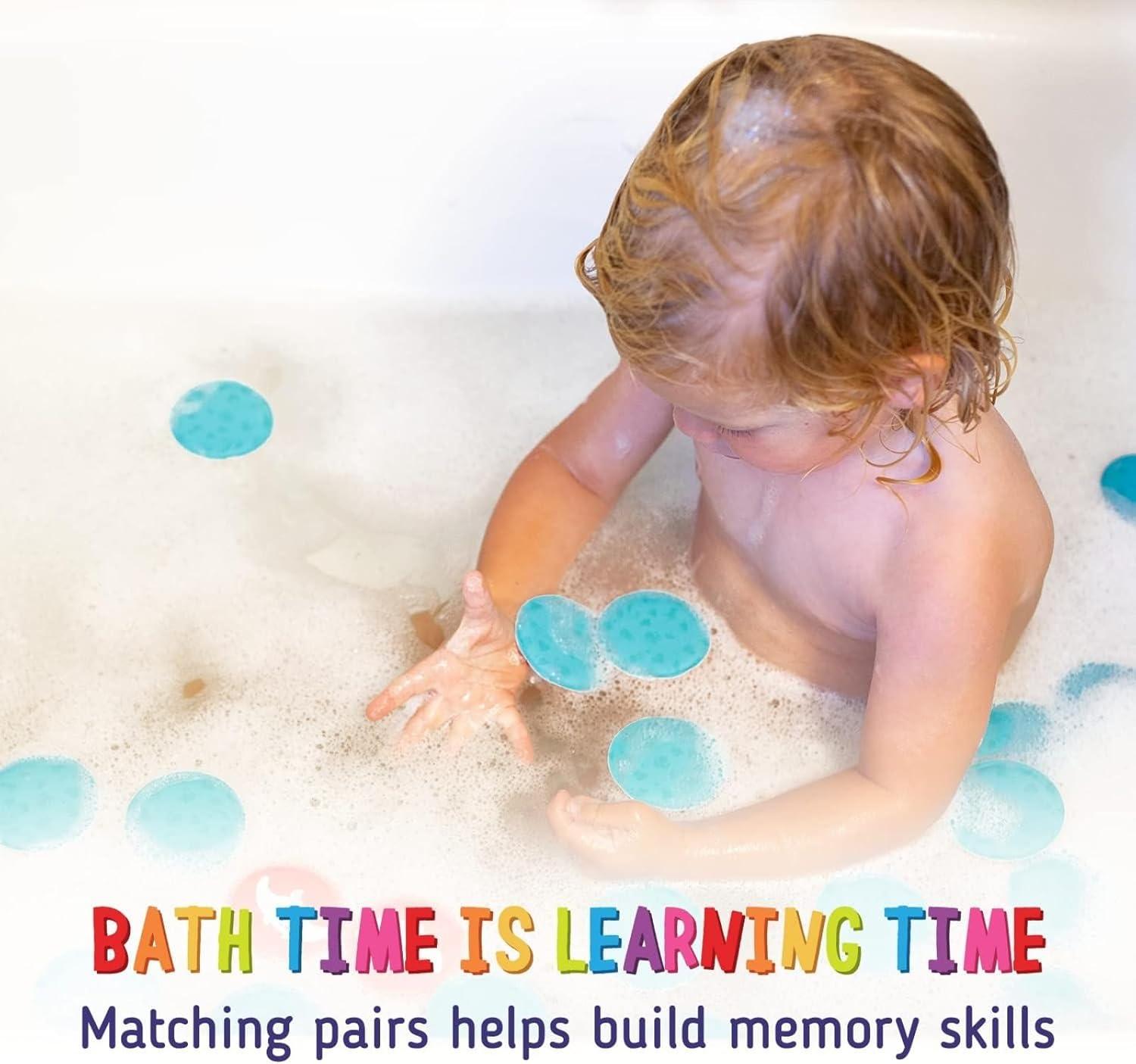 imagemerka Bath Toys Flash Cards 30Pack 225Inch EVA Foam Multicolor Baby Bath Toys amp Memory Matching Game amp Bathtub Flash CardsMemory Game