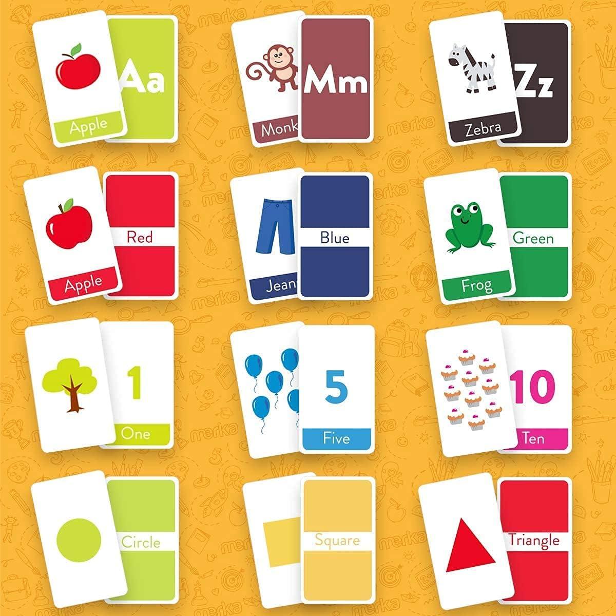 imagemerka Educational Flashcards Bundle Letters Numbers Shapes amp Colors Deck 58 Cards and Explorer Deck 90 Cards Learning ToysGames Ages Toddler Through Teen Homeschool or Classroom Use