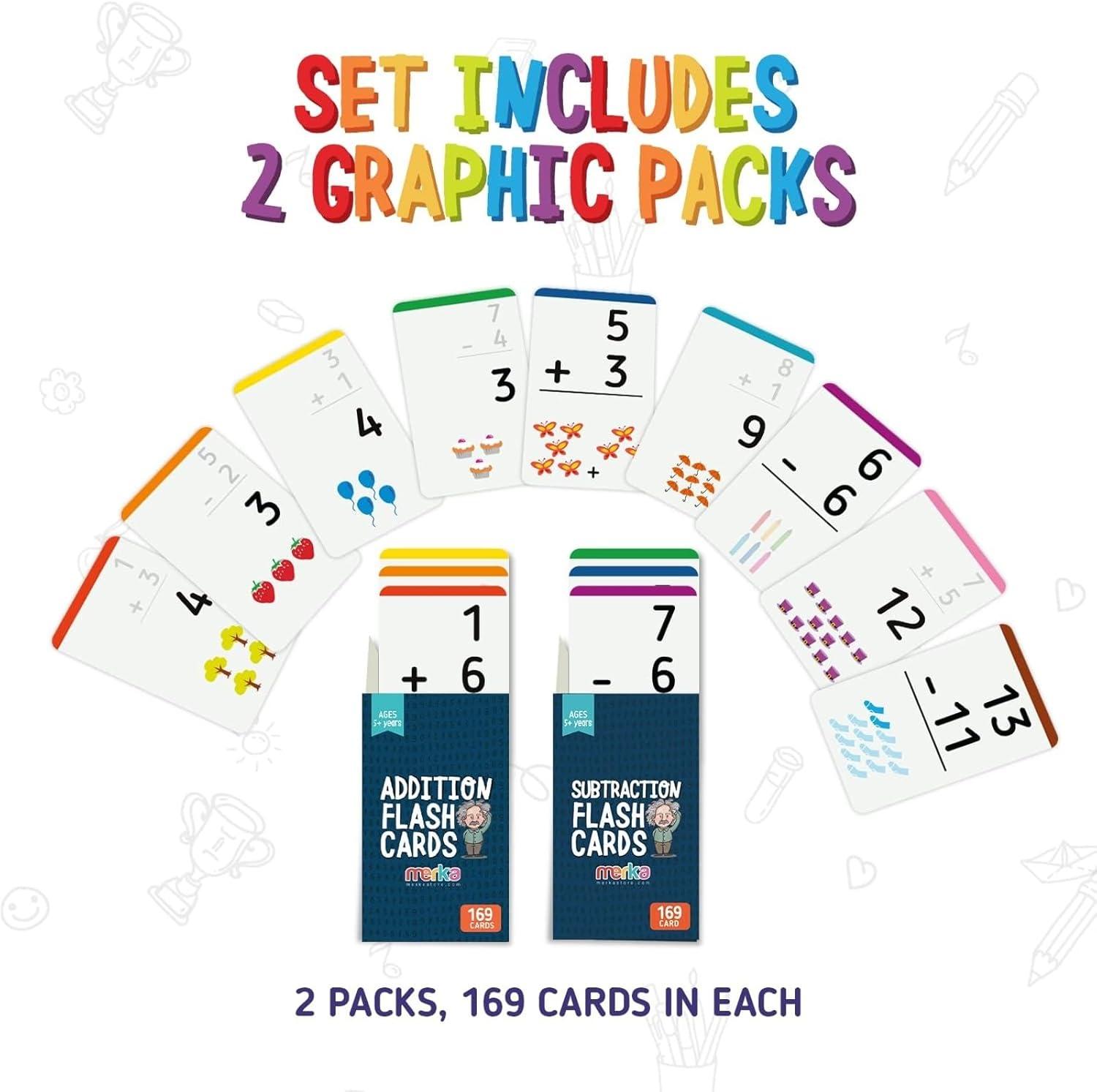 imagemerka Math Flash Cards 169 Flashcards in Total Addition Learning Mathematics Preschool Math Create Game for Kids Classroom and Homeschool Toys 1st to 4th Graders Ages 4142 Sets 169 Pcs Each