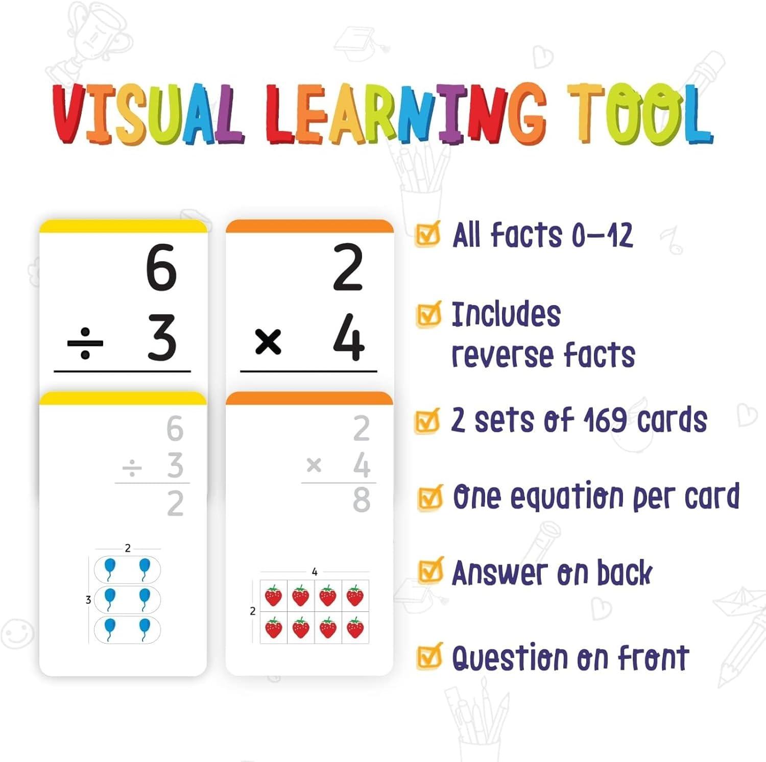 imagemerka Math Flash Cards 169 Flashcards in Total Addition Learning Mathematics Preschool Math Create Game for Kids Classroom and Homeschool Toys 1st to 4th Graders Ages 4142 Sets 169 Pcs Each