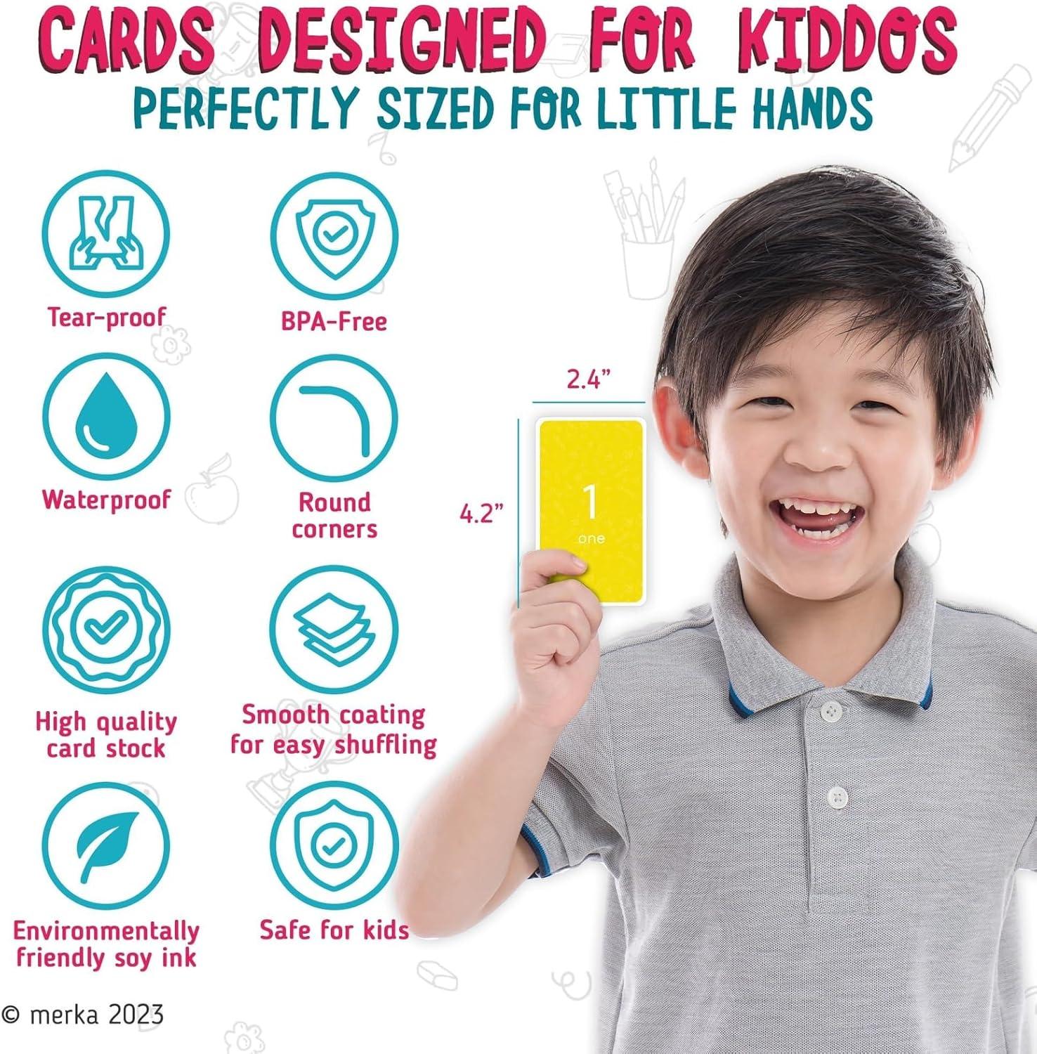 imagemerka Number Cards for Toddlers 55Piece Laminated Deck Multicolor Ages 24 Preschool Math Cards amp Kindergarten Digits Counting Flashcards amp Numerals