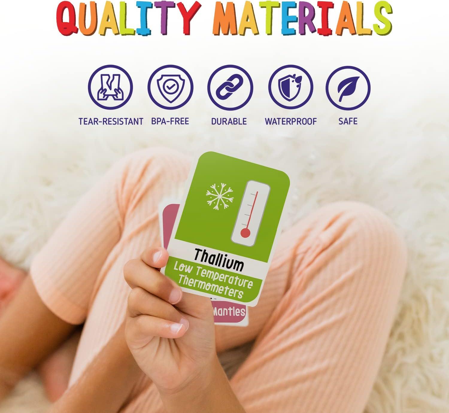 imagemerka Periodic Table Flashcards for Kids 118 Multicolor Cards Laminated amp WaterResistant Element amp Chemistry Study Cards for Ages 5 STEM Learning Tool118 Cards