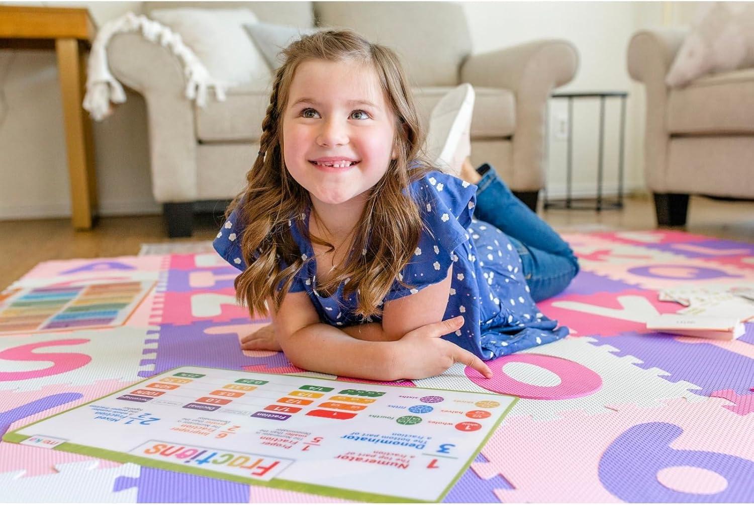 imagemerka Silicone Learning Placemats for Toddlers 4Pack 17 x 11 in Multicolor Reusable amp Washable Mealtime Mats with SpillResistant Backing Letters Numbers Shapes amp ColorsMath