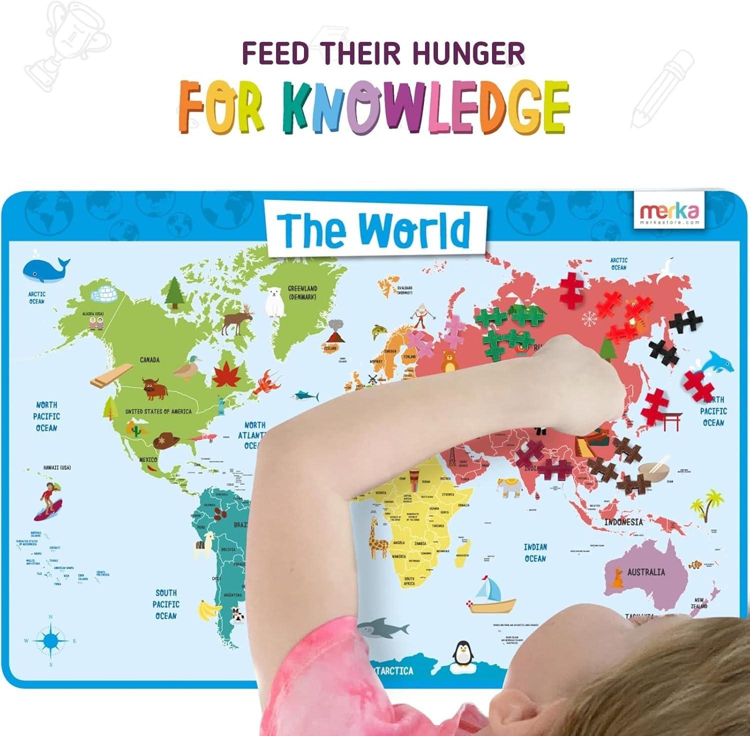 imagemerka United States Map Placemat 17 x 11 in Laminated Multicolor Reusable Kids Dining Mat with Secure Backing amp State Capitals Map17 X 11