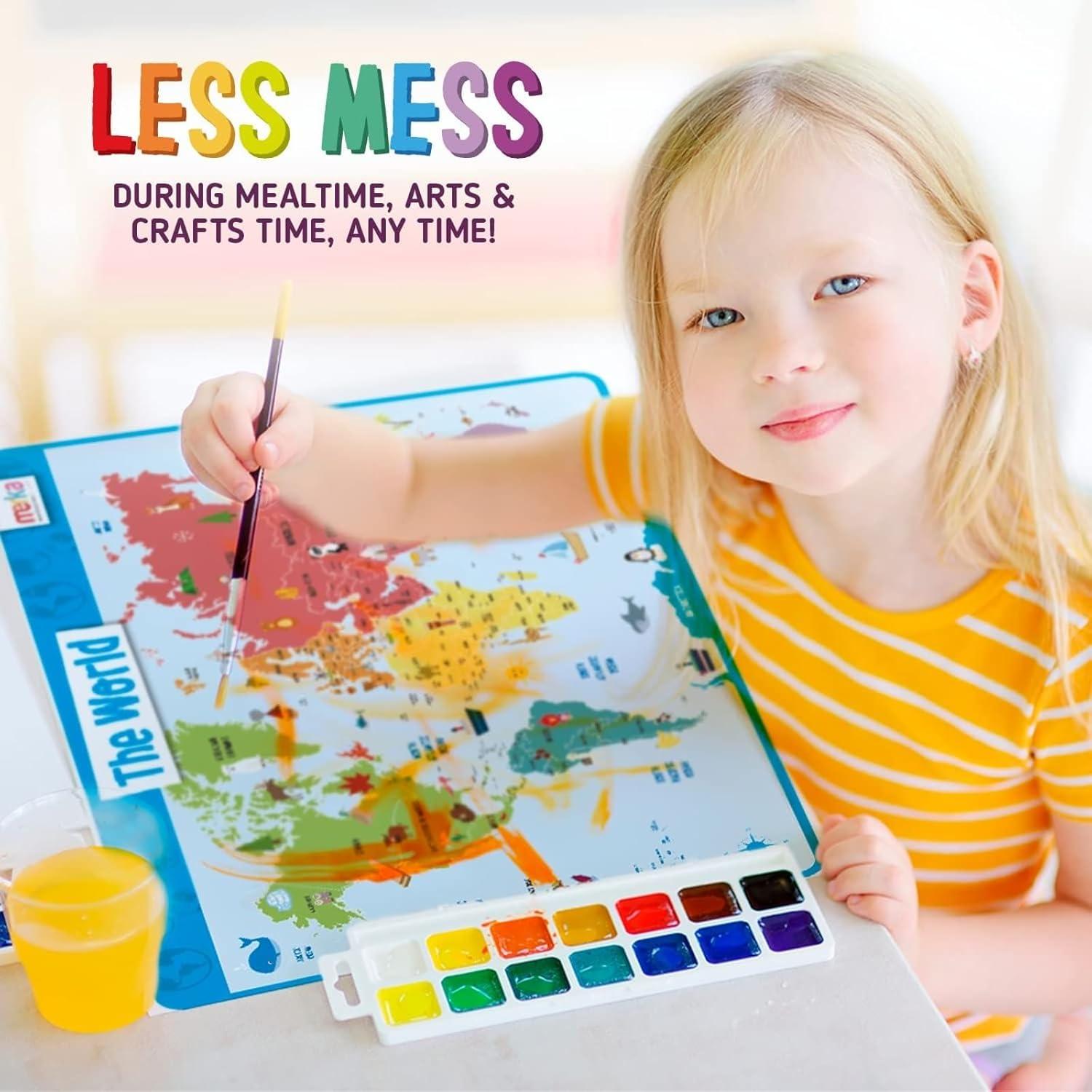 imagemerka United States Map Placemat 17 x 11 in Laminated Multicolor Reusable Kids Dining Mat with Secure Backing amp State Capitals Map17 X 11