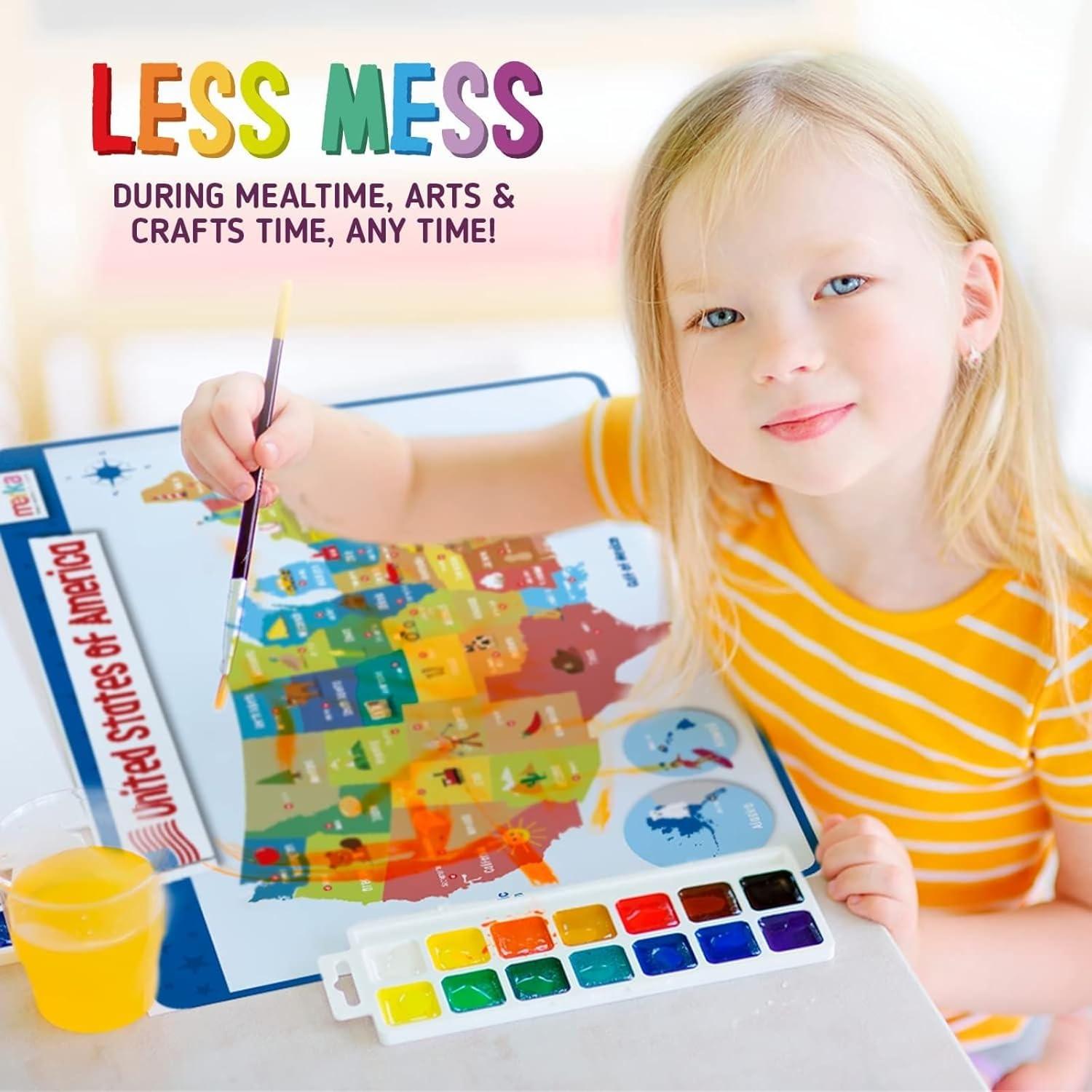 imagemerka United States Map Placemat 17 x 11 in Laminated Multicolor Reusable Kids Dining Mat with Secure Backing amp State Capitals Map17 inches x 11 inches