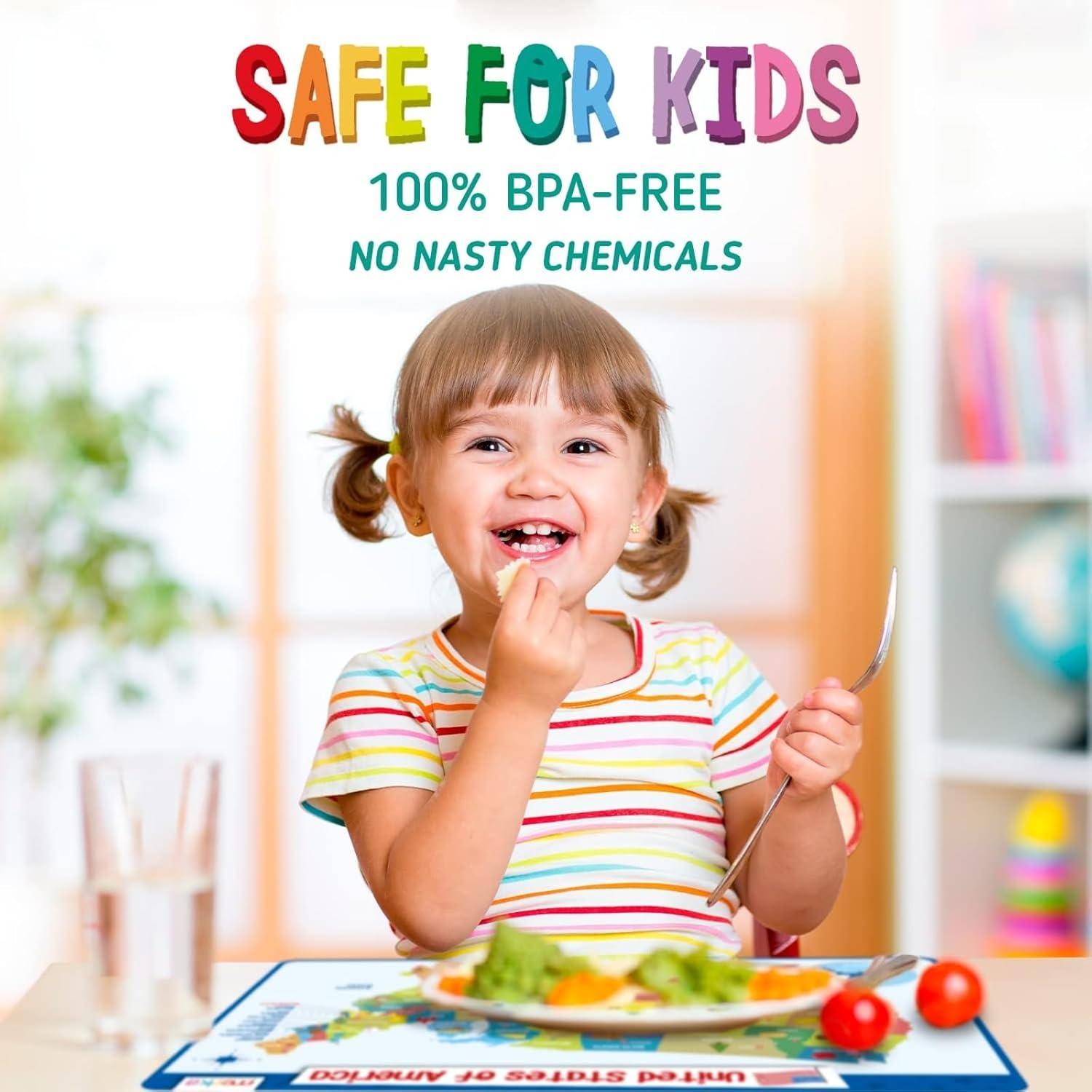 imagemerka United States Map Placemat 17 x 11 in Laminated Multicolor Reusable Kids Dining Mat with Secure Backing amp State Capitals Map17 inches x 11 inches