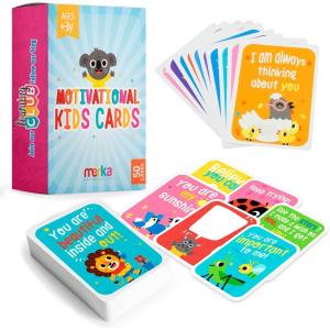 merka Lunch Notes for Kids – 50 Multicolor 3.5″ x 2.5″ Lunch Box Notes – Motivational & Inspiring Daily Affirmations